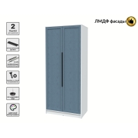 Шкаф распашной Тренд КТ-Ш2 (Белый платинум ЛДСП/ Дуб лазурный ЛМДФ) Ш918 В2128 Г547